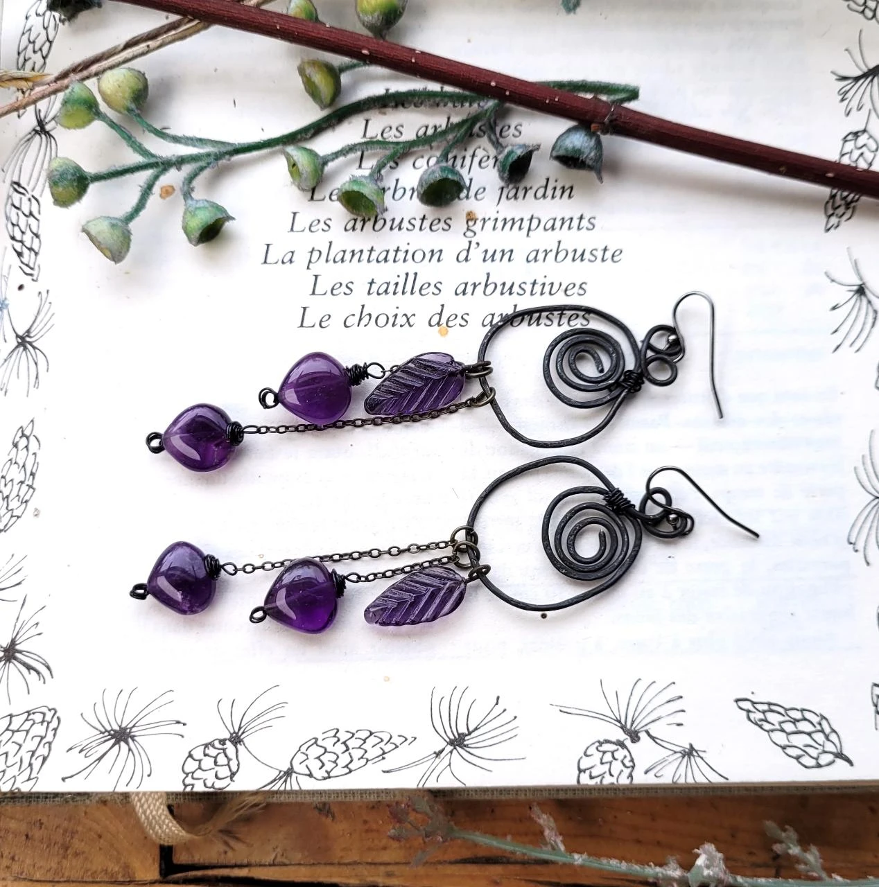 Heterogene oorbellen met amethysten !!! – photo 6